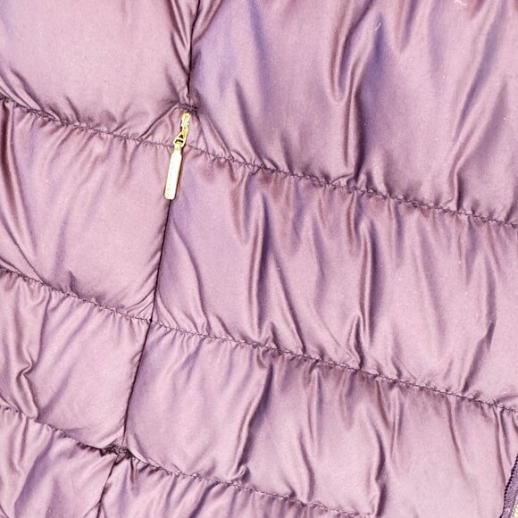 Athleta Downabout Asymmetric Puffer Vest in Wild Raisin - Picture 4 of 7